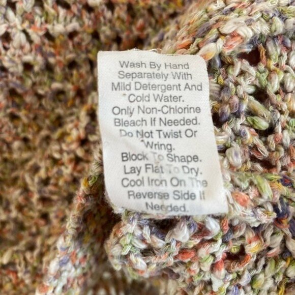 Cabi Women's Open Knit Multi-Color Short Sleeve Cotton Sweater Size M - Picture 8 of 9